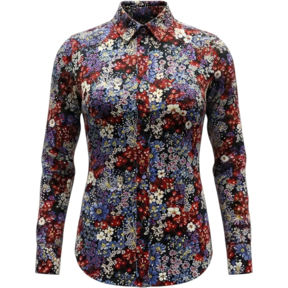 AG Adriano Goldschmied Shirt Womens XS Floral Silk Boho Blouse Button Top